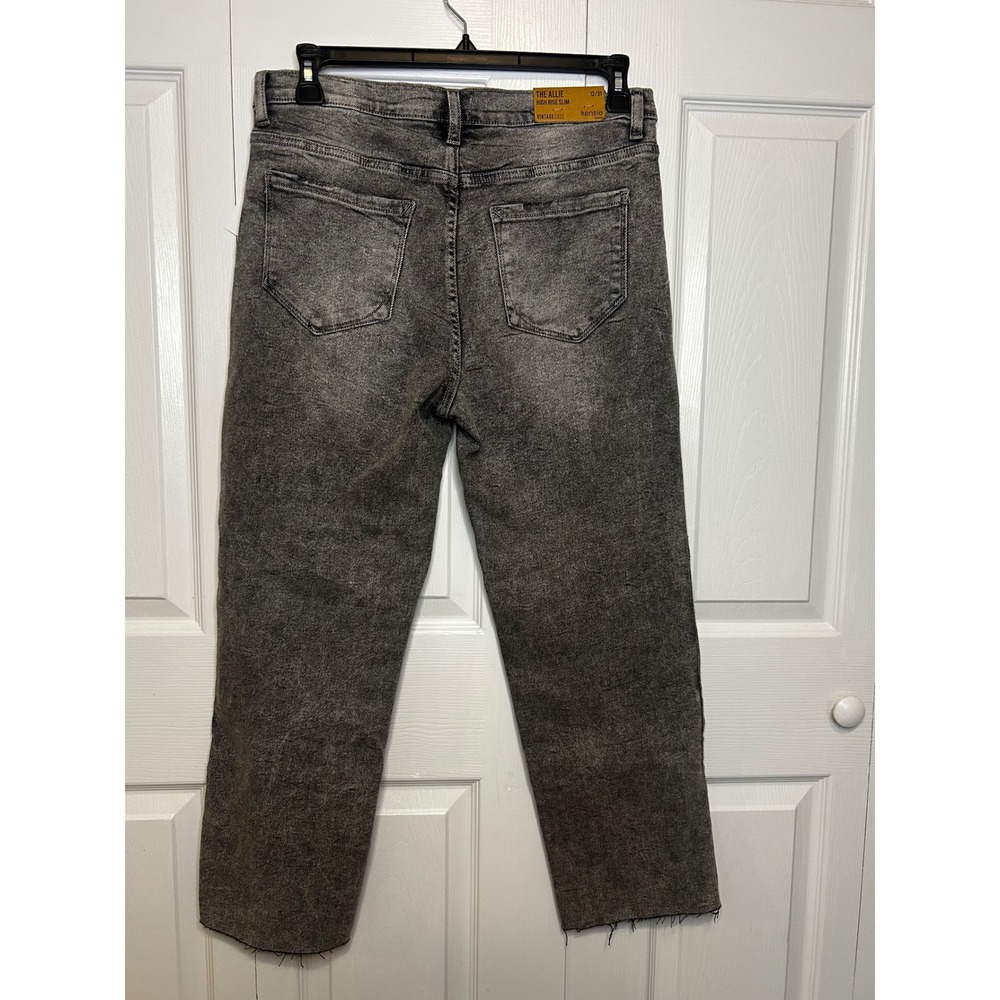 Kensie Jeans The Allie High Rise Slim Vintage Luxe Washed Black Grey Denim 12/31 - Picture 2 of 4